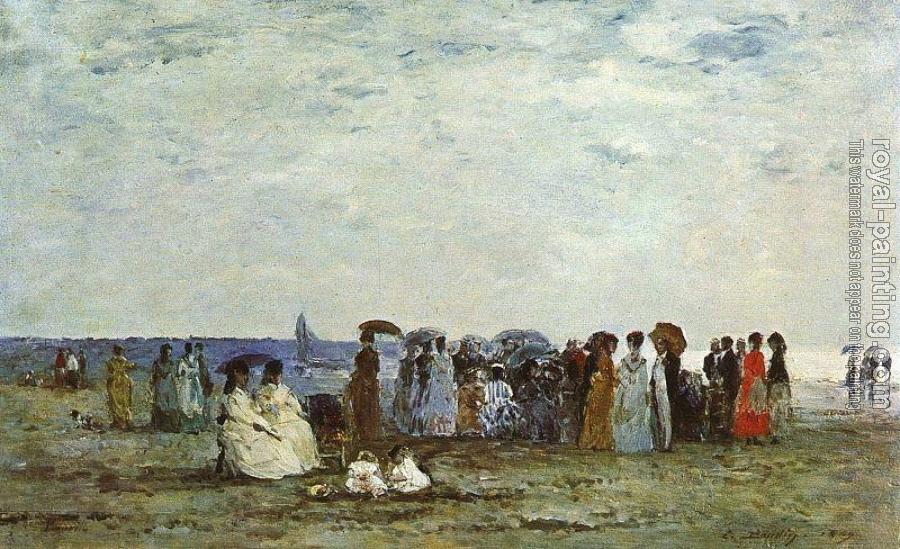 Eugene Boudin : Bathers on the Beach at Trouville